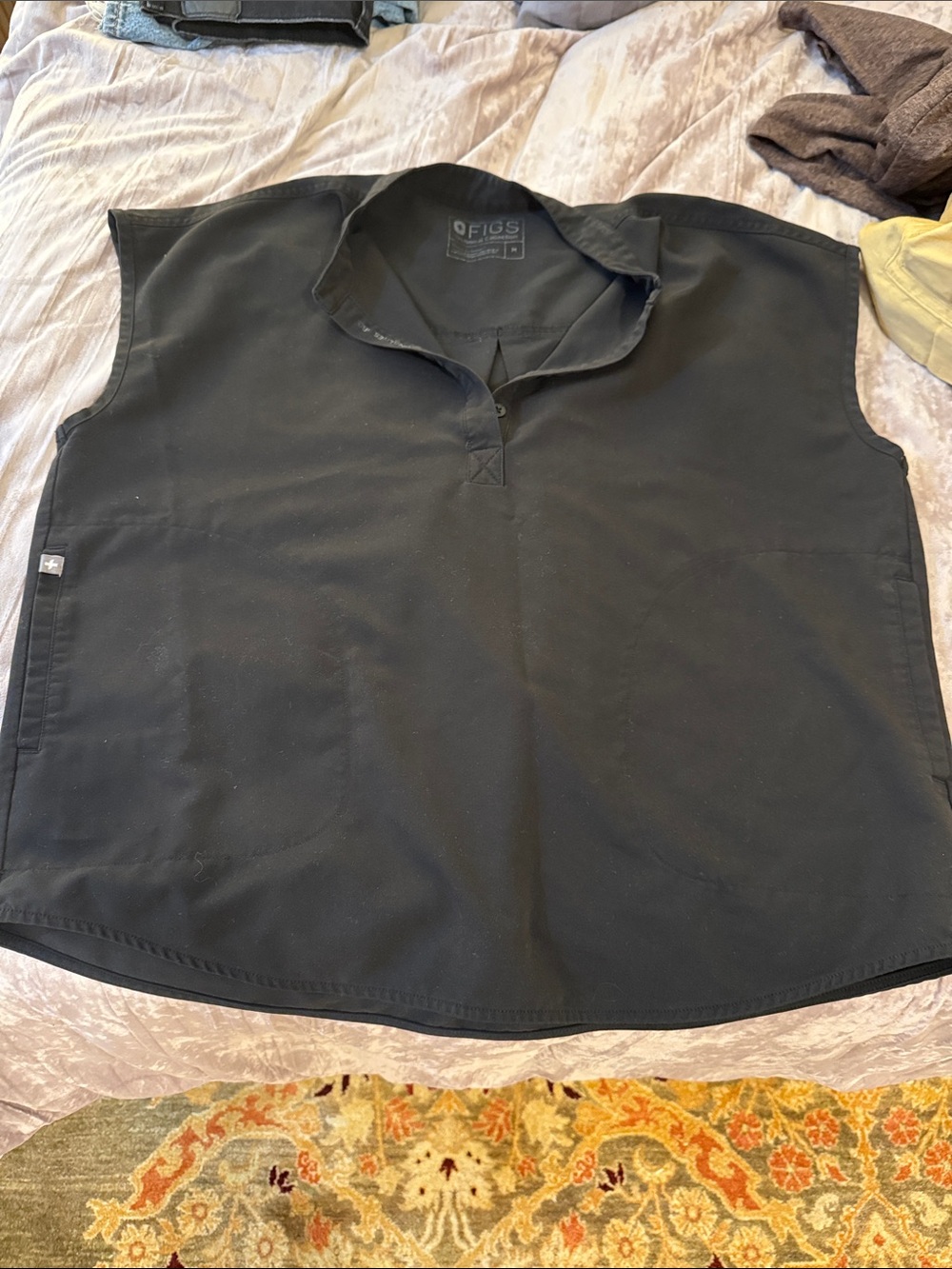 Figs Black Sleeveless Pullover Tunic Top